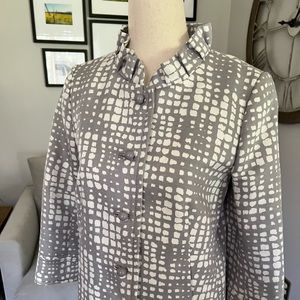 J.CREW Gray + White blazer with 3/4 quarter sleeves Size: 0